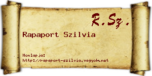 Rapaport Szilvia névjegykártya