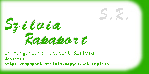 szilvia rapaport business card